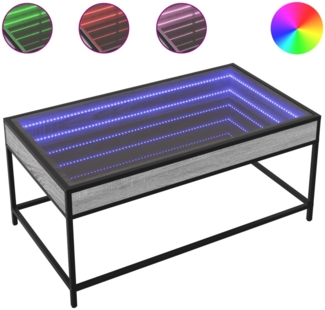 vidaXL Couchtisch mit Infinity-LED Grau Sonoma 90x50x41 cm 847690