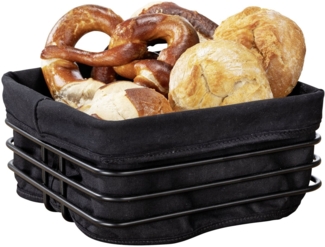 WENKO Brotkorb Modell Premium Square, Metall, (Set, 2-tlg), robustem Korbgestell mit herausnehmbarer Einlage