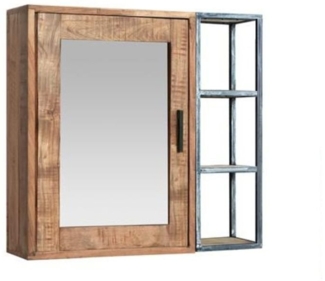 WOLF MÖBEL Wandspiegel SPRING Bad Spiegelschrank mit 3 seitlichen Ablagen (65x15x60)