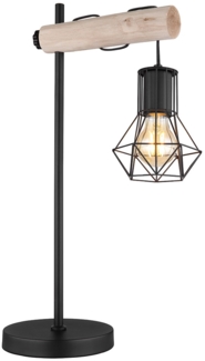 Tischlampe, Metall Holz, H 55 cm