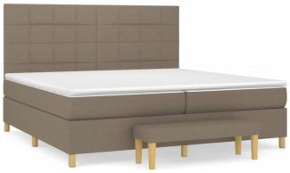 vidaXL Boxspringbett mit Matratze Stoff Taupe 200x200 cm, Härtegrad: H2 [3137185]