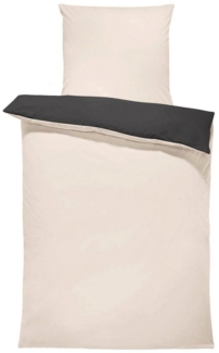 One Home Bettwäsche Doubleface, Mikrofaser, 4 teilig, Uni Wende mit Reißverschluss, Normalgröße
