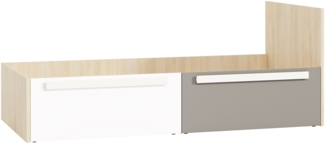 Bett "Drop" Stauraumbett 90x200cm Fjord Buche grau weiß