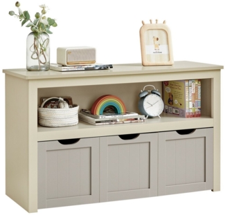 Vasagle Kinderregal, Spielzeugaufbewahrung für Kinder, Aufbewahrungsschrank, Spielzeugschrank, Aufbewahrungsbox mit Rollen, Spielzeugregal, für Kinderzimmer, 30 x 102 x 60 cm, sandbeige LHS380K01