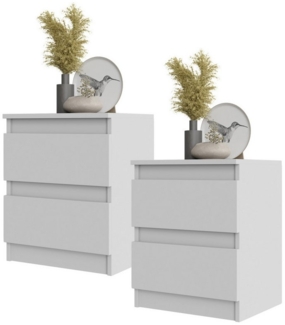 Furnica Nachttisch 2er-Set - BIG G - Nachtschrank mit 2 Schubladen H50cm B41cm T33cm (2er-Set)