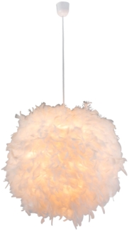 LED Pendelleuchte, Feder-Design, weiß, D 60 cm