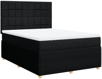 vidaXL Boxspringbett mit Matratze Schwarz 140x200 cm Stoff 3292081