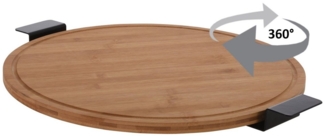 Spetebo Tablett Bambus Drehteller mit 2 Griffen - 40 cm, Holz, (Stück, 1-tlg, Teller um 360° drehbar), drehbare Servier- und Käseplatte