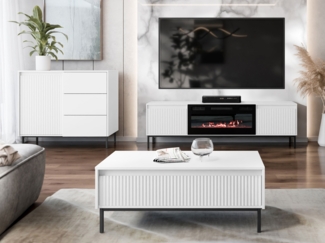 Wohnzimmer-Set Ozmi IV (Farbe: Weiß)