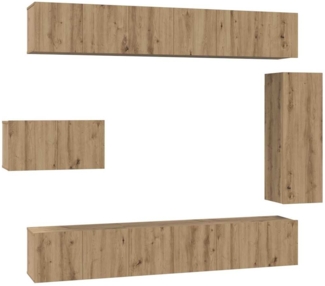 vidaXL TV-Schrankset Wandmontiert 8 pcs Artisan-Eiche Holzwerkstoff 3393134