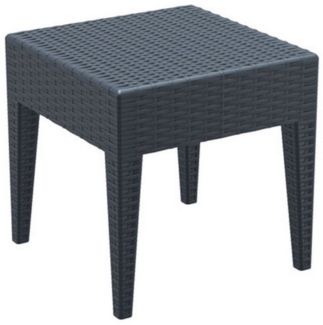 TPFGarden Gartentisch Mian - Loungetisch für Garten, Balkon, Terrasse (Hochwertiger Outdoor Tisch aus UV-beständigem Kunststoff, 1-St, Stabiler Gartentisch aus Polymer-Glasfaser), Beistelltisch - Maße (BxLxH): 45 x 45 x 45cm - Farbe: dunkelgrau