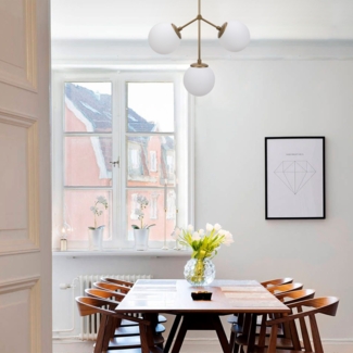 Kronleuchter, 'Damar', 43 x 43 x 5, Gelb, Weiß