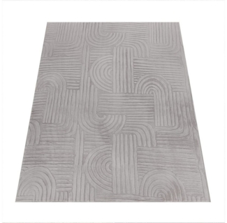 KADIMA DESIGN Teppich waschbar Unifarben Struktur Wohnzimmer Teppich Kurzflor, Rechteckig, Höhe: 14 mm, Florhöhe: 10 mm, 100% Polyester, Rechteckig, 80x150cm, Grau