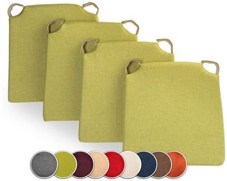 sunnypillow Stuhlkissen 4er Set Kissen Maße: 42 (vorne), 35 (hinten) x 40 x 5 cm