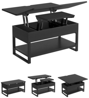 MSMASK Couchtisch höhenverstellbare, 3-in-1 Multifunktionaler Wohnzimmertisch (1-St), 50D x 100W x 53H, Schwarz