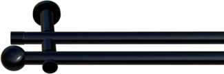 indeko Gardinenstange Colombes, Ø 20 mm, 2-läufig, Wunschmaßlänge, verschraubt, Komplett-Set inkl. Montagematerial