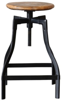 baario Sitzhocker Barhocker INDUS, höhenverstellbar Eisen & edles Mangoholz Industrial Design
