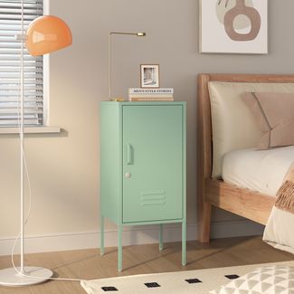 Nachtschrank Hausjärvi 82x35x35 cm Türgriff links Stahl Mintgrün [en. casa]