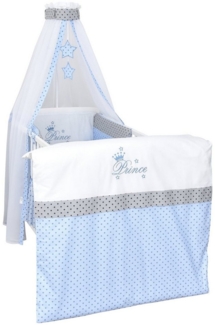 Baby-Delux Babybettwäsche Baby Bettwäsche Set 4-Tlg. Nestchen Chiffonhimmel, Baumwolle, 4 teilig, Bettset für Babybetten 140x70 & 120x60 verschiedene Designs