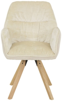Armlehnenstuhl Bremen / Beatrix S, Holz, Stoff, Beige, Holzfarben, 56 x 89 x 61 cm