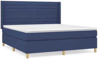 vidaXL Boxspringbett mit Matratze Blau 180x200 cm Stoff 3132095