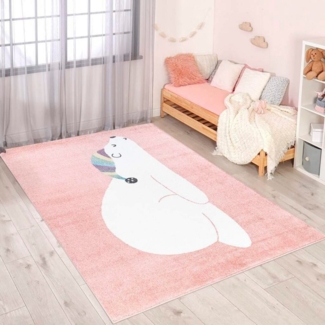 Carpet City Kinderteppich ANIME921, rechteckig, Höhe: 11 mm, Kinderzimmer Teppich Modern mit Mond, Blumen, Wolken, Creme, Multi