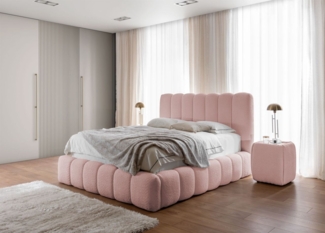 Polsterbett Doppelbett Set. 2 CARSON 120x200cm Stoff Catch Me Rosa
