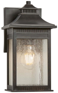 Außenleuchte, Wandlampe, Laterne, Bronze, H 28,3 cm