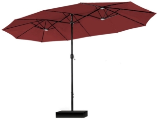 PHI VILLA Sonnenschirm, Poolside Lawn Hinterhof Regenschirm, Rechteckiger Marktschirm mit Ständer, Großer Sonnenschirm für die Terrasse (mit Fuß)