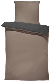 One Home Bettwäsche Doubleface, Mikrofaser, 2 teilig, Uni Wende mit Reißverschluss, Normalgröße