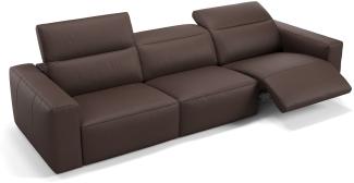 Sofanella XXL-Sofa LENOLA Lederbezug Couch Dreisitzer in Braun