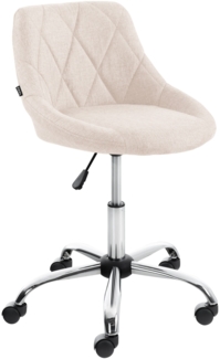 CLP Arbeitshocker Lazio drehbar mit Chromgestell,creme Stoff