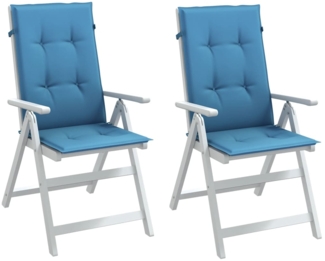 vidaXL Hochlehner-Auflagen 2 Stk. Melange Blau 120x50x4 cm Stoff 4002424