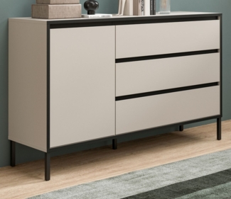 Sideboard Torello in kaschmir und schwarz 136 cm