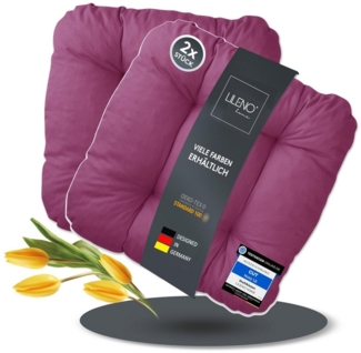 LILENO HOME Stuhlkissen Sitzkissen für Gartenstuhl, Küchenstuhl oder Esszimmerstuhl, Bequeme Indoor u. Outdoor Stuhlauflage als Stuhl Kissen Beere