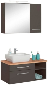 welltime Badmöbel-Set Davos, (3-St), Spiegelschrank mit extra Regal