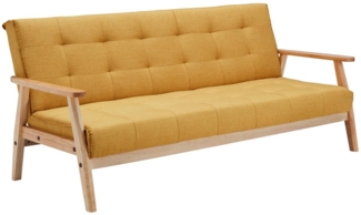 Schlafsofa 190x85 cm 100 % Polyester und Massivholz Gelb