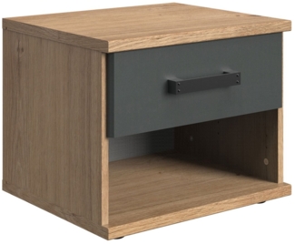 Nachttisch Lakewood / Liverpool , Holzwerkstoff , Schwarz, Holzfarben , 46 x 38 x 40 cm