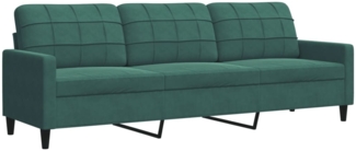 vidaXL 3-Sitzer-Sofa Dunkelgrün 210 cm Samt 4007646