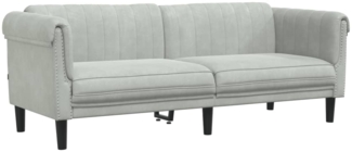 vidaXL Sofa 3-Sitzer Hellgrau Samt 372585