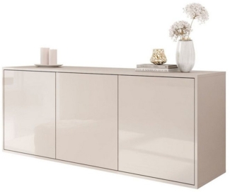 Lookway Kommode wandhängend SANAYI Kaschmir mit Hochglanzfronten