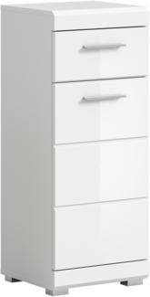 Xonox Scout Standschrank (B/H/T: 37x88x31 cm) in weiß Nachbildung und weiß Hochglanz tiefzieh