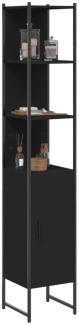 vidaXL Badschrank Schwarz 33 x 33 x 185,5 cm Holzwerkstoff