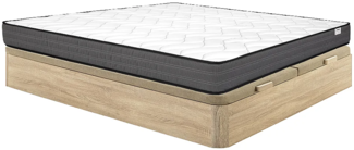 Vente-unique - Komplett-Set - 180 x 200 cm - Bettgestell mit Bettkasten + Taschenfederkernmatratze - Stärke 20 cm - Holzfarben hell - AMBRACIE von YSMÉE