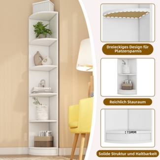 i@home Hochschrank Eckbücherregal, Regal, Lagerregal,weiß (Packung set) mit fünflagiges Regal,42*30*180cm