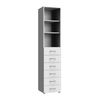 Regal Multiraumkonzept weiß Putzschrank Kommode mit offenen Regal Mehrzweckschrank ca. 40 cm