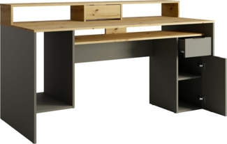 Home affaire Schreibtisch Peoria, Gamingtisch mit Schublade und Monitoraufsatz, Breiten 160 x 70 cm