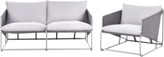 Gartensofa Set 3-Sitzer PONTE Metall Grau
