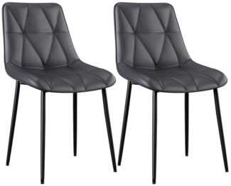 TLGREEN Esszimmerstuhl 2/4-er Küchenstuhl, PU Polsterstuhl mit Rückenlehne, (Metallbeine,Stabil, Komfortabel, Einfache Montage,Bis 200 kg, 2 St), für Wohnzimmer,Café, Teestube