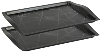 Engelland Tablett Serviertablett, Kunststoff, (Vorteils-Set, 2-tlg, L 46,5 x B 33 x H 3 cm), Moderne Verzierung, BPA-frei, rechteckig, Mehrweg, wiederverwendbar